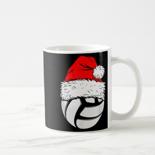 Christmas Volleyball Ball Santa Hat Xmas Matching  Kaffeetasse (Rechts)