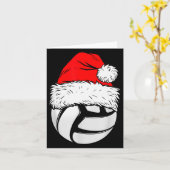 Christmas Volleyball Ball Santa Hat Xmas Matching Karte (Gelbe Blume)