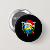 Christmas Volleyball Drip Ice Cream Drip Xmas Button (Vorne & Hinten)