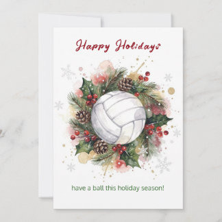 Christmas Volleyball Holiday Greeting Cards Feiertagskarte
