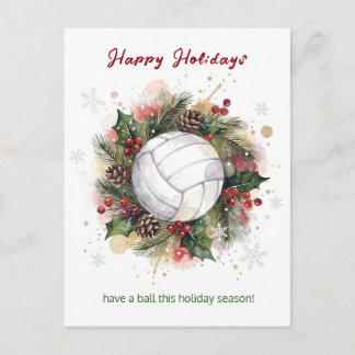 Christmas Volleyball Holiday Greeting Cards Feiertagspostkarte