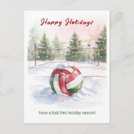 Christmas Volleyball Holiday Greeting Cards Feiertagspostkarte