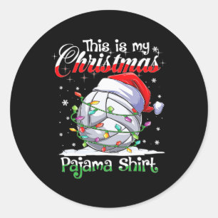 Christmas Volleyball Pajama Xmas Volleyball Spiele Runder Aufkleber
