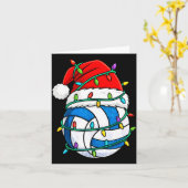 Christmas Volleyball Santa Hat Lights Srts Xmas Pa Karte (Gelbe Blume)