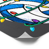 Christmas Volleyball Santa Hat Lights Srts Xmas Pa Poster (Ecke)