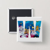 CHRISTMAS W LETTER / INSPIRIERT SANTA MONOGRAM BUTTON (Vorne & Hinten)