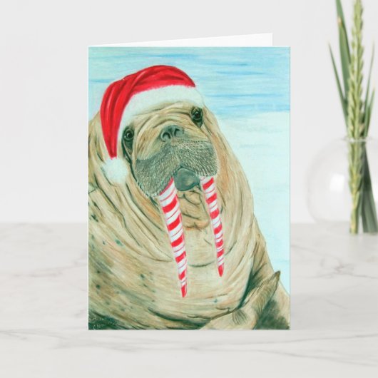 Christmas Walrus Feiertagskarte (Vorderseite)
