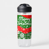 Christmas Water Bottle – White Ornaments Trinkflasche (Vorderseite)