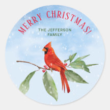 Christmas Watercolor Blue Green Red Kardinal Bird