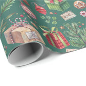Christmas Watercolor Decor Pattern Holiday Geschenkpapier (Rolleneckpunkt)