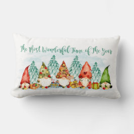 Christmas Watercolor Gnomes Group Lendenkissen