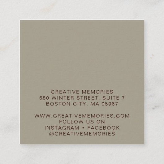 Christmas Watercolor Greenery Danke Quadratische Visitenkarte (Rückseite)