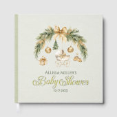 Christmas Watercolor Greenery Winter Baby Shower Gästebuch (Vorderseite)