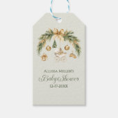 Christmas Watercolor Greenery Winter Baby Shower Geschenkanhänger (Vorderseite)