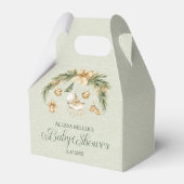 Christmas Watercolor Greenery Winter Baby Shower Geschenkschachtel (Rückseite)