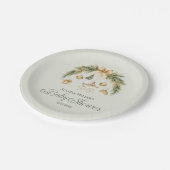 Christmas Watercolor Greenery Winter Baby Shower Pappteller (Schrägansicht)