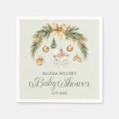 Christmas Watercolor Greenery Winter Baby Shower Serviette (Vorderseite)