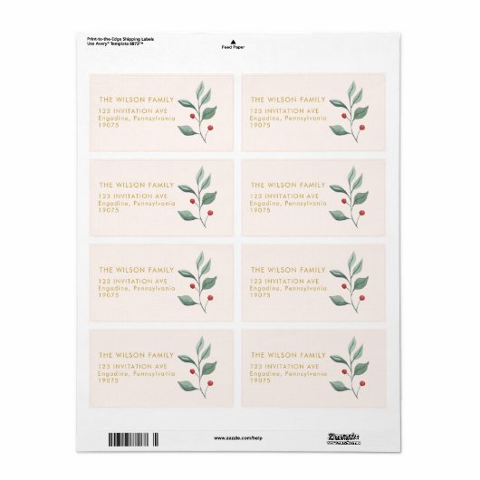 Christmas Watercolor Merry Christmas Adress (Vorne)