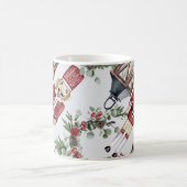 Christmas Watercolor Nutcracker Lantern Muster Kaffeetasse (Mittel)