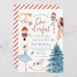 Christmas Watercolor Onederful Baby Birthday Einladung<br><div class="desc">Christmas Watercolor Nutcracker Ballerina Onederful Baby Geburtstag</div>