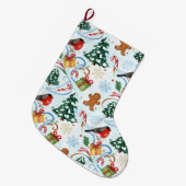 Christmas watercolor pattern großer weihnachtsstrumpf (Vorderansicht (hängend))