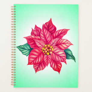 Christmas Watercolor Poinsettia Blume-74545 Planer