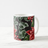 Christmas Watercolor Poinsettia Muster Kaffeetasse (VorderseiteRechts)