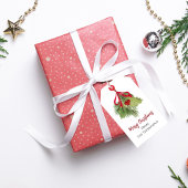 Christmas Watercolor Red Holly Berries Einfach Geschenkanhänger