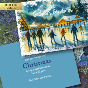 Christmas Watercolor Resort Ice Skaten