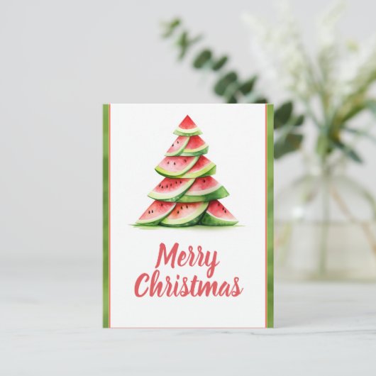 Christmas Watermelon Tree Postkarte (Stehend Vorderseite)