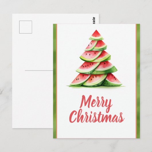 Christmas Watermelon Tree Postkarte (Vorne/Hinten)