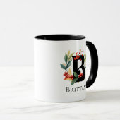 Christmas Wath Berries Monogram Letter B Tasse (VorderseiteRechts)