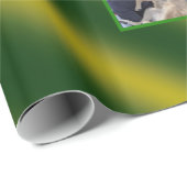 Christmas Wavy Muster Gold & Green 8 Fotos Geschenkpapier (Rolleneckpunkt)