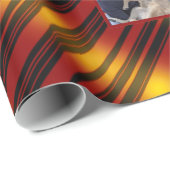 Christmas Wavy Muster Gold & Red & Black 8 Fotos Geschenkpapier (Rolleneckpunkt)