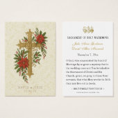 Christmas Wedding Cross Prayer Card (Vorne & Hinten)