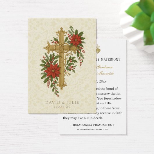 Christmas Wedding Cross Prayer Card (Schreibtisch)