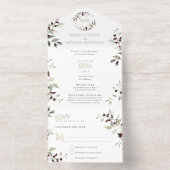 Christmas Wedding Holly Monogram All-in-One-Einladung (Innenseite)