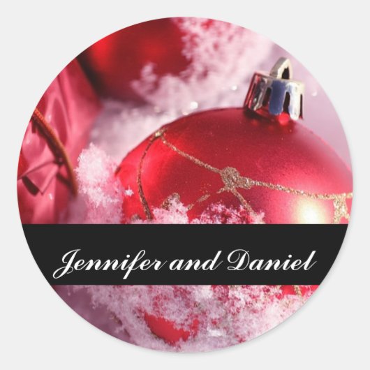 Christmas Wedding Ornament Invitation Seal Sticker (Vorderseite)