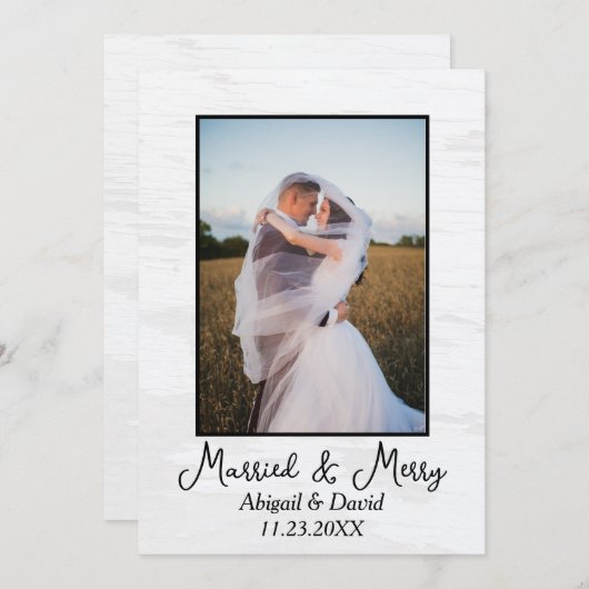 Christmas Wedding Photo Feiertagskarte (Vorne/Hinten)