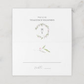 Christmas Wedding Place Cards Winter Botanicals Platzkarte (Außenseite Aufgefaltet)