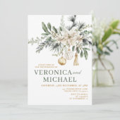 Christmas Wedding Tis the Season to Be Married Einladung (Stehend Vorderseite)