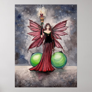 Christmas Weihnachten Fairy Poster von Molly Harri