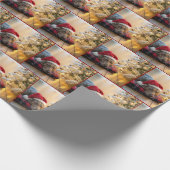 Christmas Weimaraner Dog By a Tree Geschenkpapier (Ecke)