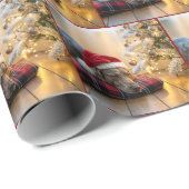 Christmas Weimaraner Dog By a Tree Geschenkpapier (Rolleneckpunkt)