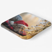 Christmas Weimaraner Dog By a Tree Pappteller (Gewinkelt)