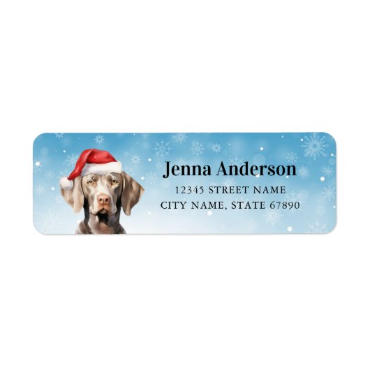 Christmas Weimaraner Dog Rücksendeadressen-Aufkleb (Vorne)