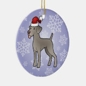 Christmas Weimaraner Keramikornament (Rechts)