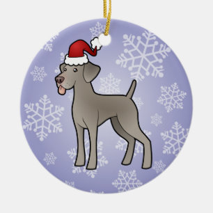 Christmas Weimaraner Keramikornament