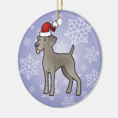 Christmas Weimaraner Keramikornament (Links)