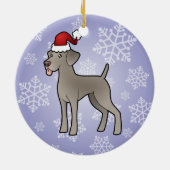Christmas Weimaraner Keramikornament (Hinten)